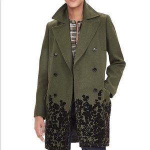 Banana Republic Flocked Hemmed Peacoat